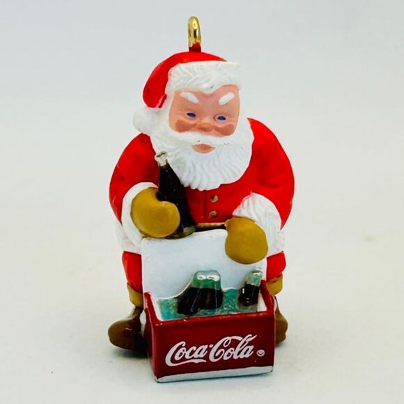 VTG 1993 Hallmark Keepsake Ornament Collector's Club Miniature COOL SANTA Coke - Picture 2 of 9